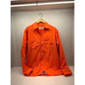 Red Kap Work Shirt Construction Orange 2 Pocket LS Mens Large Industrial Uniform